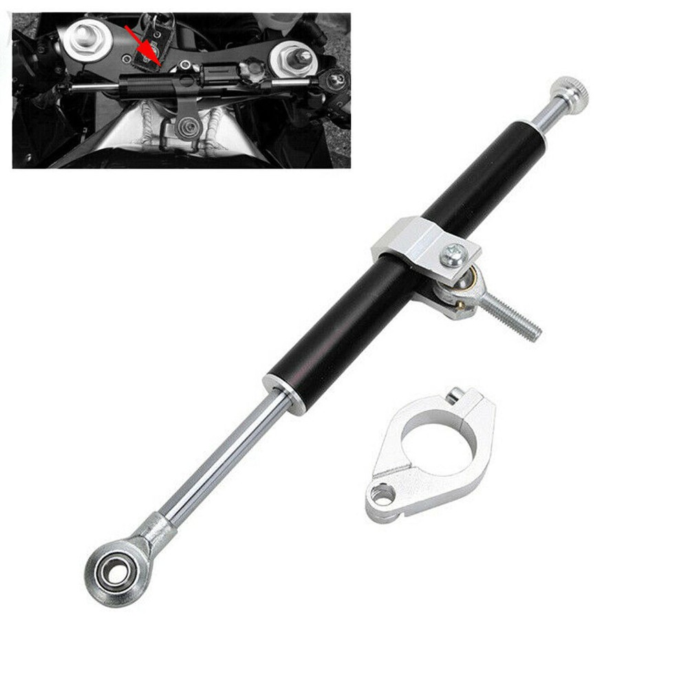 Universal Aluminum 330mm Motorcycle Steering Damper Fork Stabilizer Bracket Kit