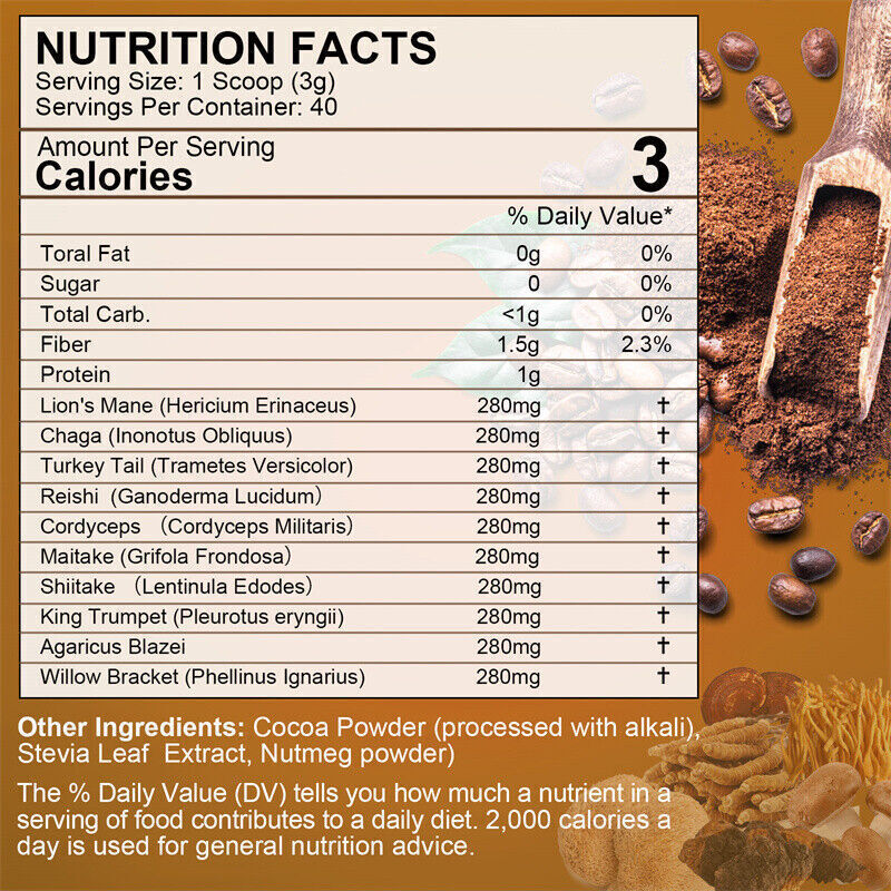 2-Pack Mushroom Coffee with Lion’s Mane & Chaga – Brain, Focus & Immune Support