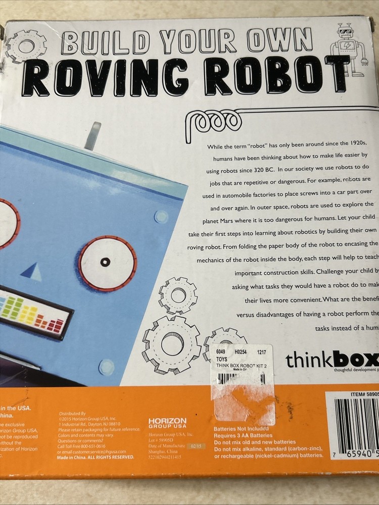 Build Your Own Roving Robot Think Box Great For Learning