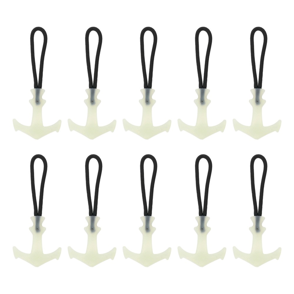 10pcs Luminous Zipper Pulls, Anti-Lost Zipper Puller Head, White