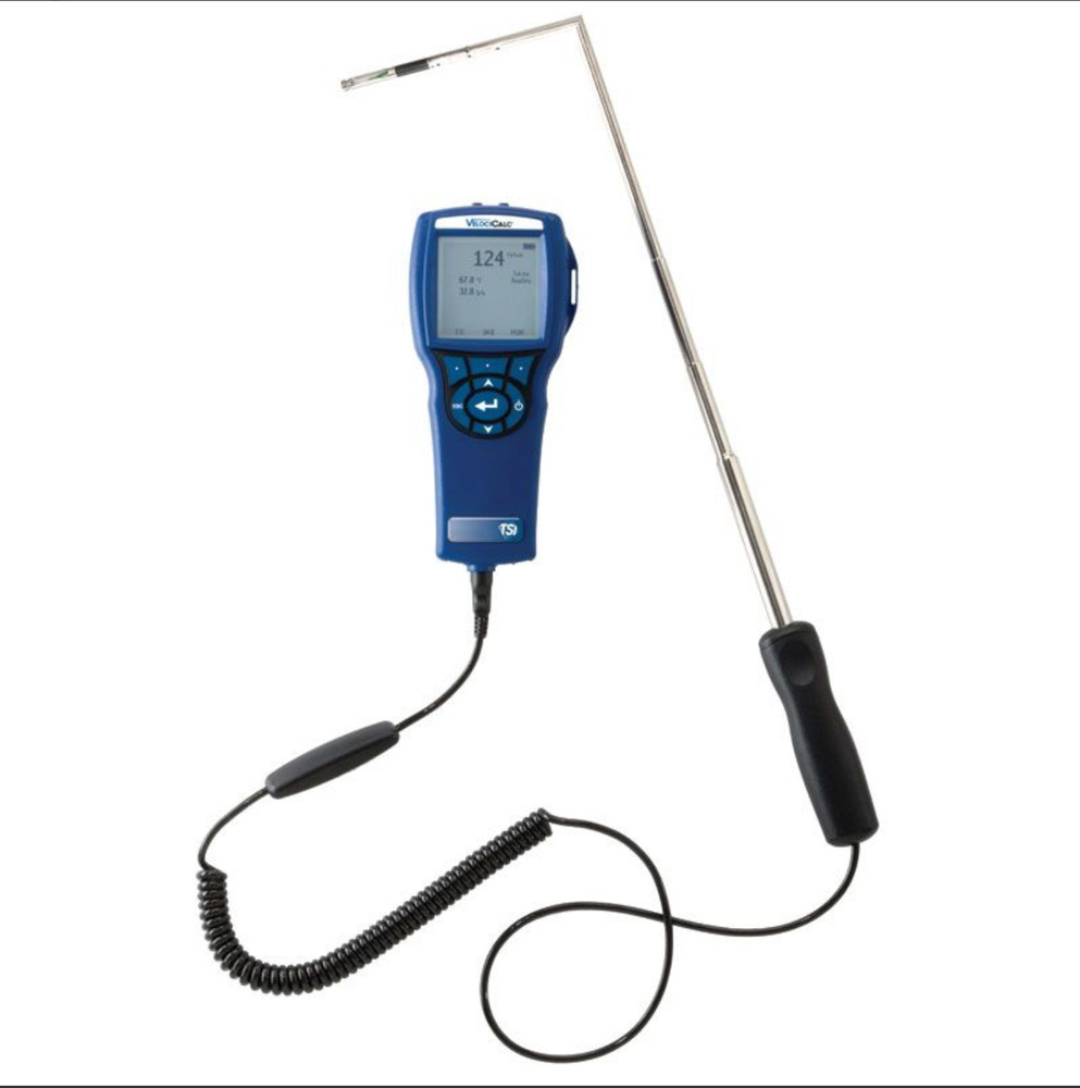 TSI 9565-A VelociCalc Multi-Function Ventilation Meter with articulated probe.