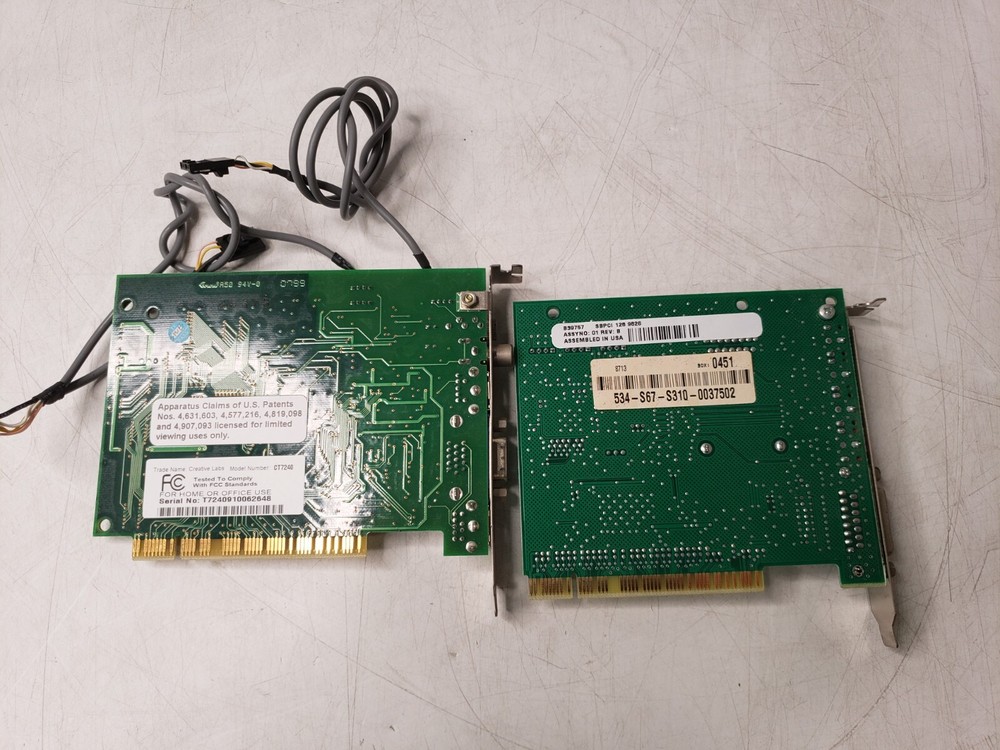 Creative Labs CT7240 Video Decoder Pci Card & Creative Audio PCI Card