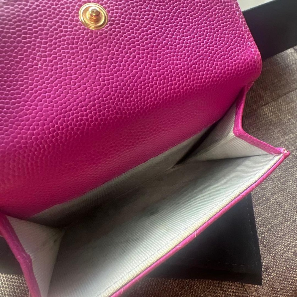 CHANEL Tri-Fold Wallet Mini Wallet Purple