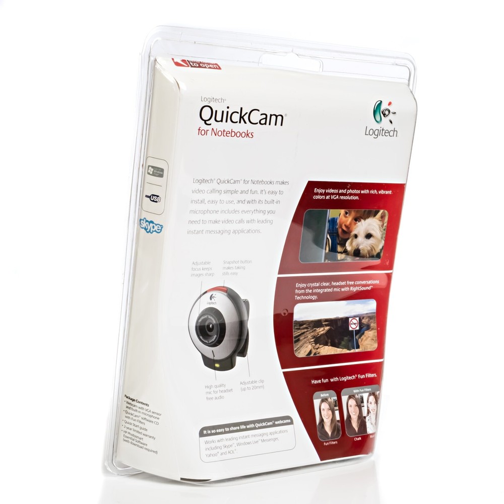 Logitech QuickCam Web Camera for Notebooks Built In Microphone - FACTORY SEALED