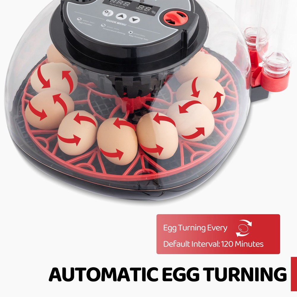 12 Eggs Incubators for Hatching Eggs, Digital Poultry Hatcher Automatic Turning