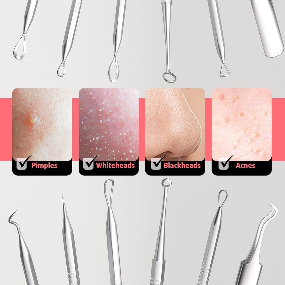 6 Pack Cbiumpro Blackhead Remover Tools, Pimple Extractor Acne Comedone Tool Kit