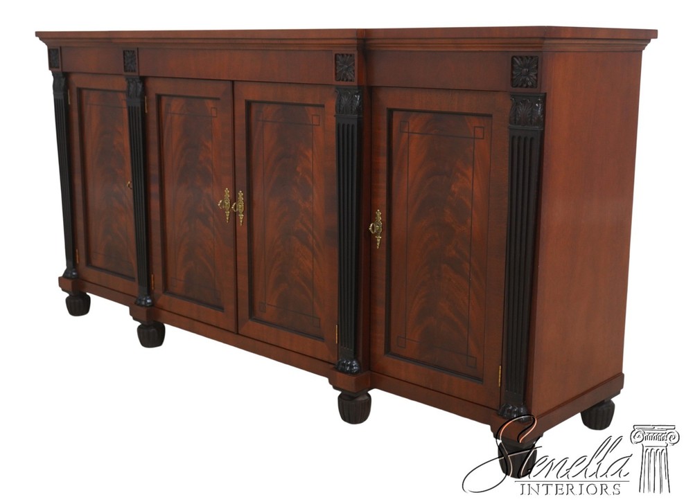 71664: BAKER Neoclassical Mahogany Sideboard w. Black Highlights