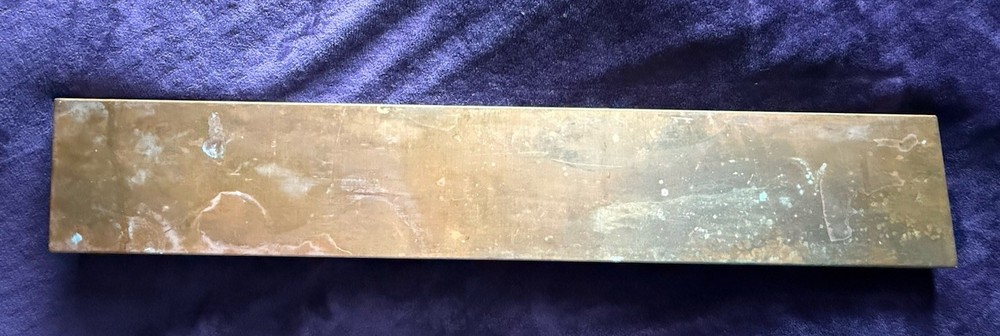 VTG Solid Copper Plant Tray 29”L x 5” W x 1” Rectangular Window Shelf Patina