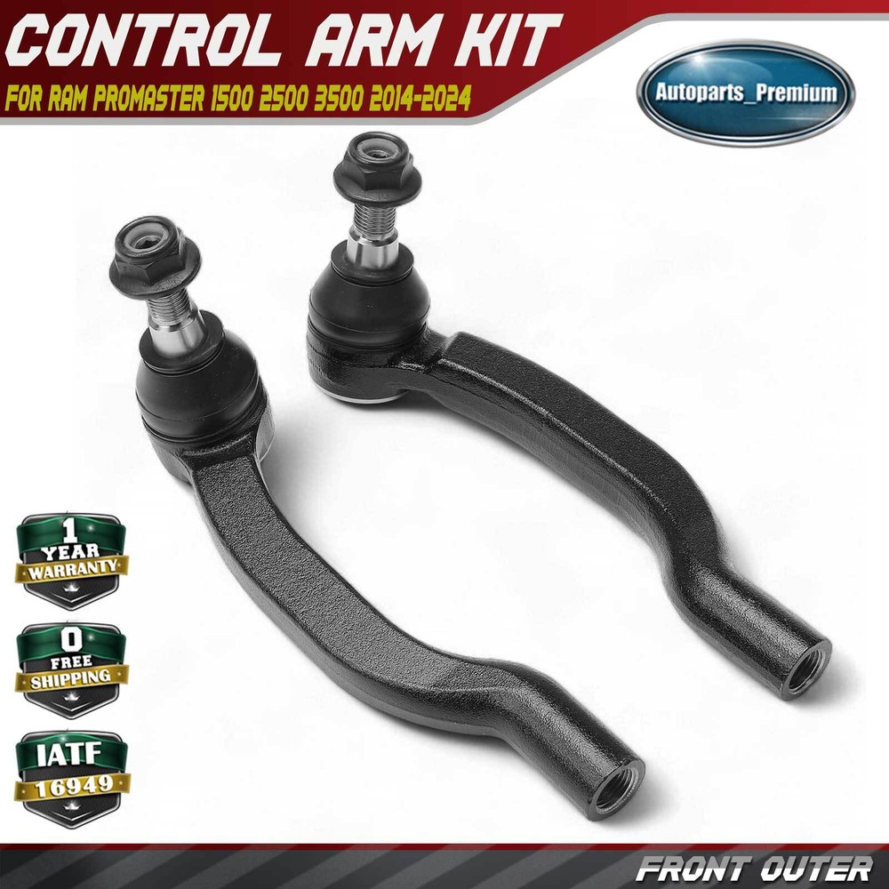 2Pcs Front Left & Right Outer Steering Tie Rod End for Ram Promaster 1500 14-24