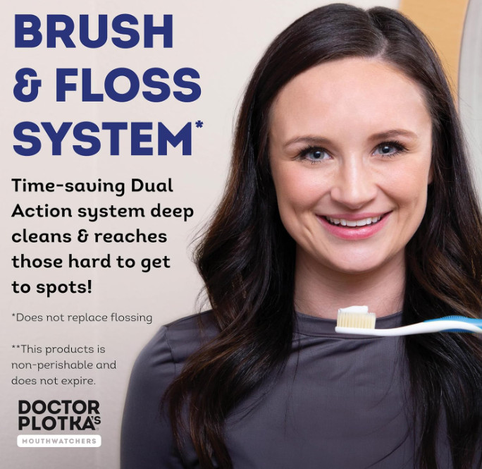 MOUTHWATCHERS Dr. Plotka's Soft Bristle Toothbrush, 4-Pack, For Sensitive Teeth