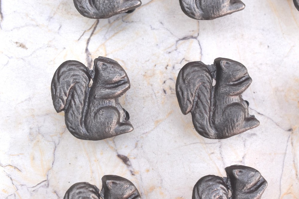 Squirrel Shape Vintage cast iron cabinet drawer door Gate knobs handles pull 10p
