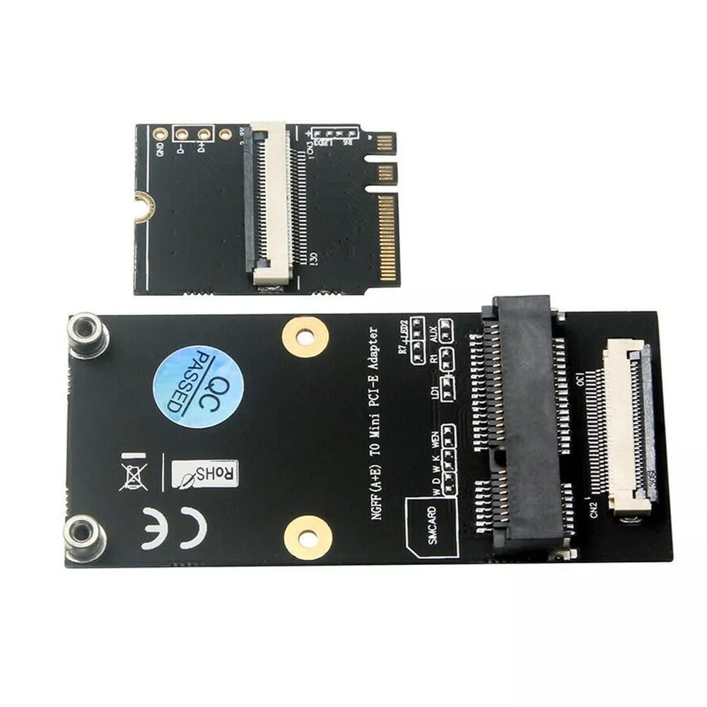 Black M.2 (NGFF) key A/E/A+E to Mini PCI-E Adapter with FFC Cable Case