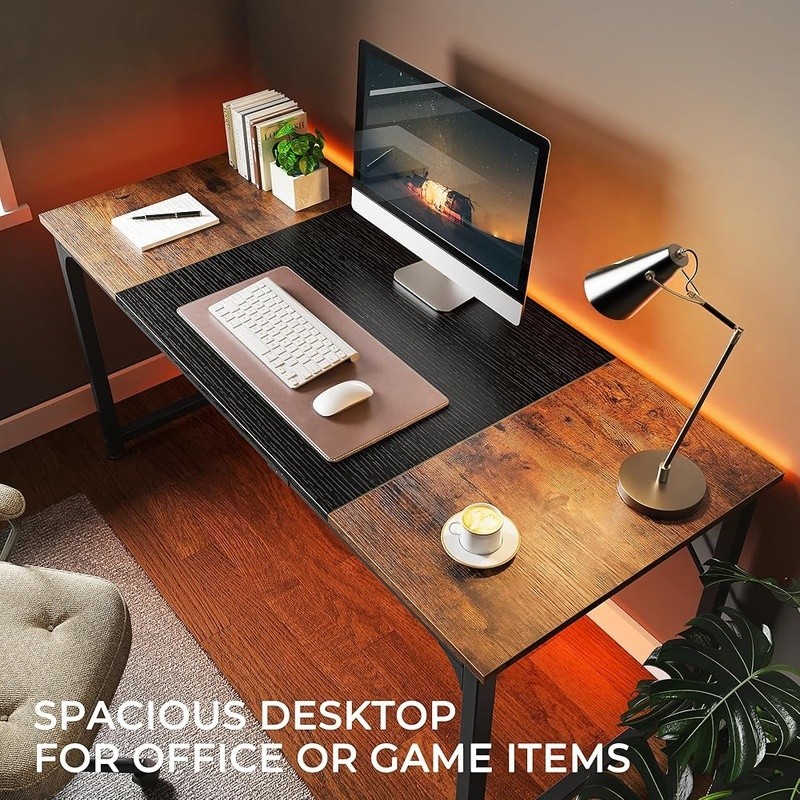 Versatile Large Desk Home Office Gaming Modern Workspace Sturdy Structure New