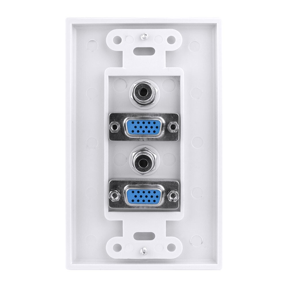 Construct Pro VGA + 3.5mm Dual Audio Wall Plate (White)