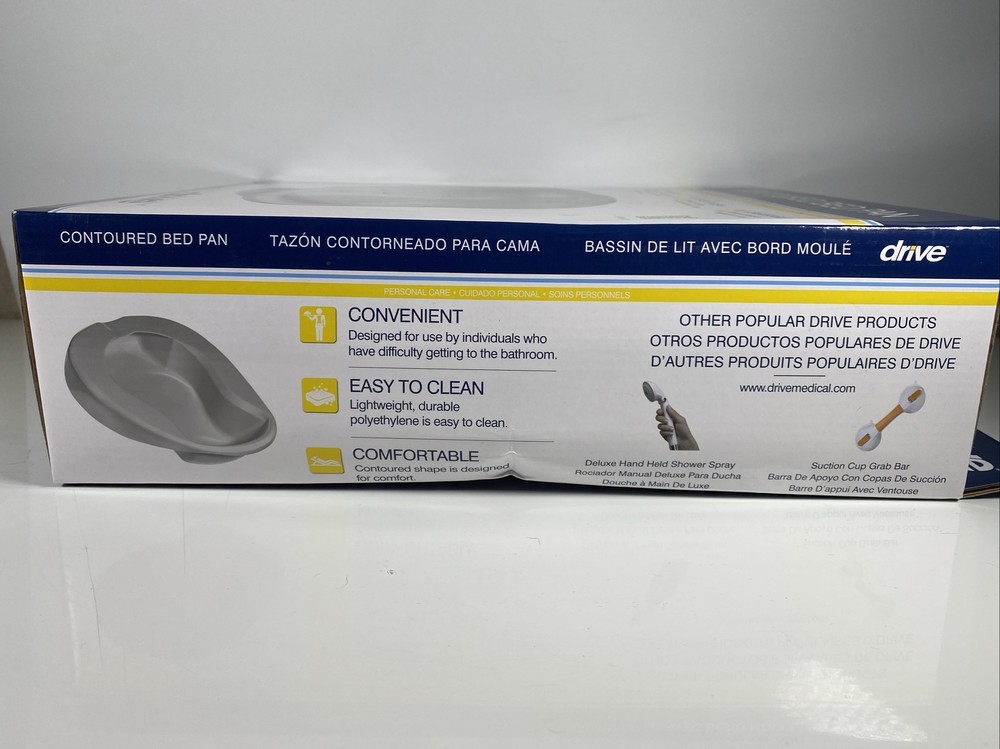 *OPEN BOX* Drive Contoured Bed Pan PC23212 Lightweight Durable Polyethylene NEW
