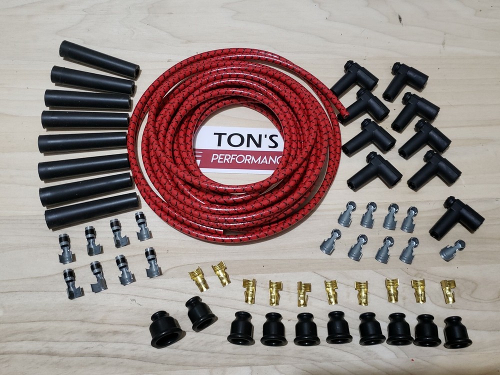 8mm Vintage Cloth Covered Spark Plug Wire Kit for ELECTRONIC IGNITION SYSTEMS RD