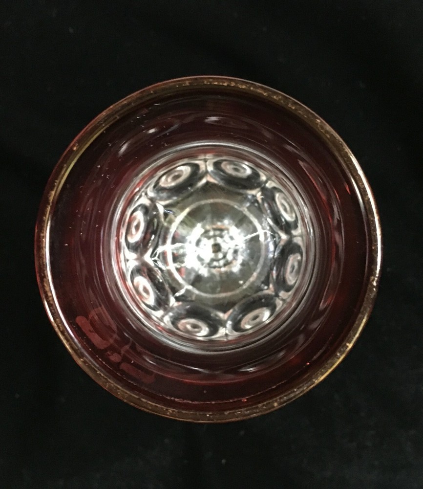 Rare Passover Kiddish cup Elijah’s cup Ruby Glass Bullseye Pattern c 1880 EAPG