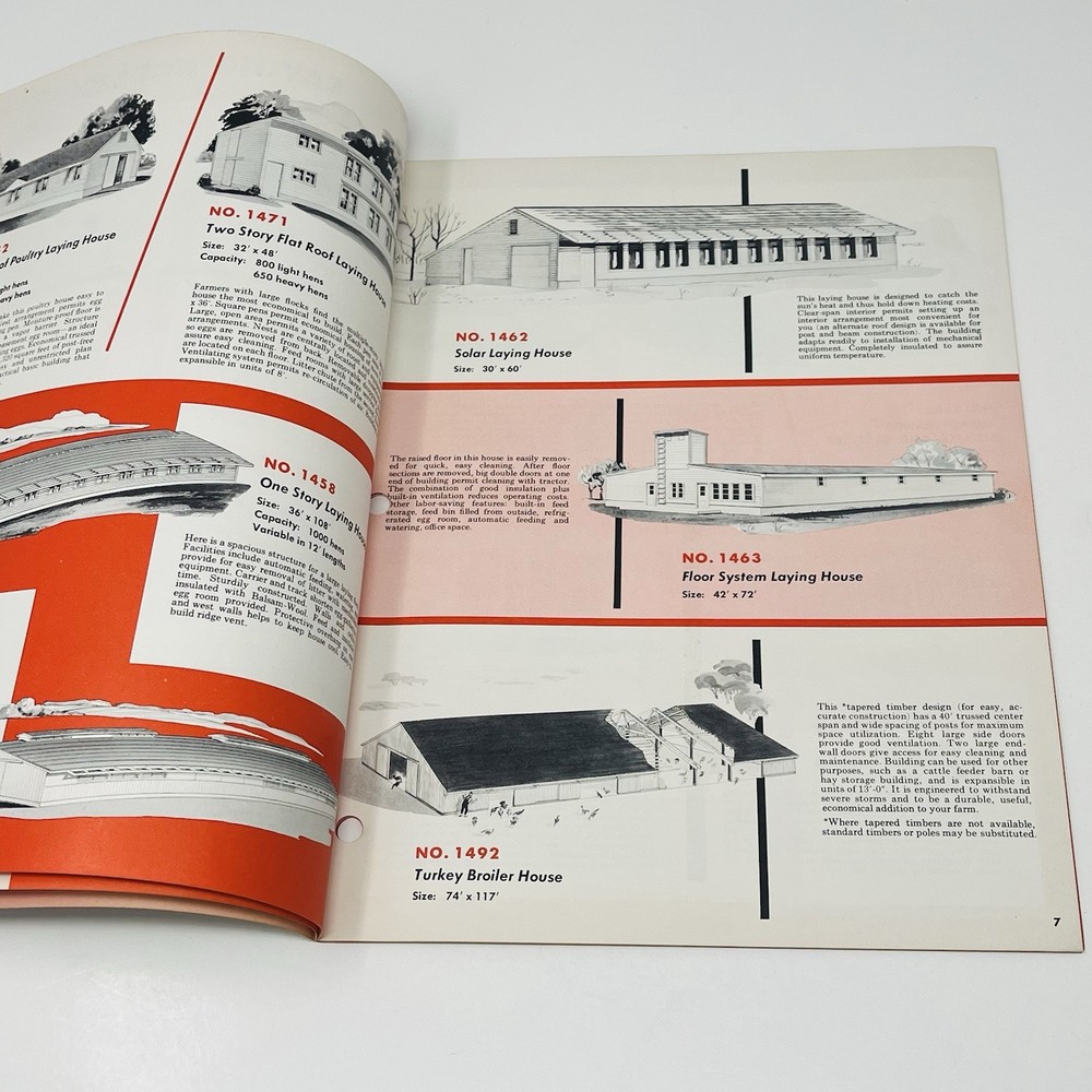1960 Poultry Brooder Range Laying Shed Barn House Equipment Plans Blueprints