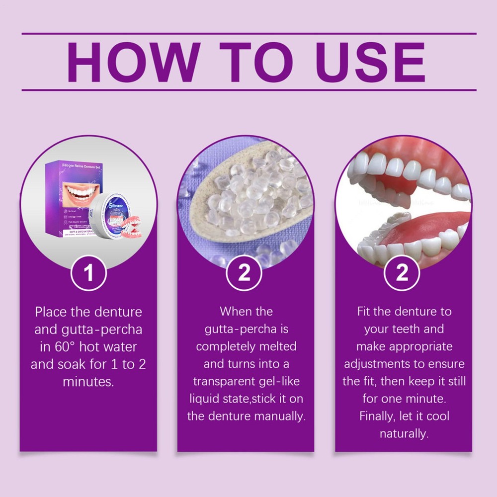 Denture Reliner Kit User-Friendly Denture Repair Kit Silicone Denture Reliner