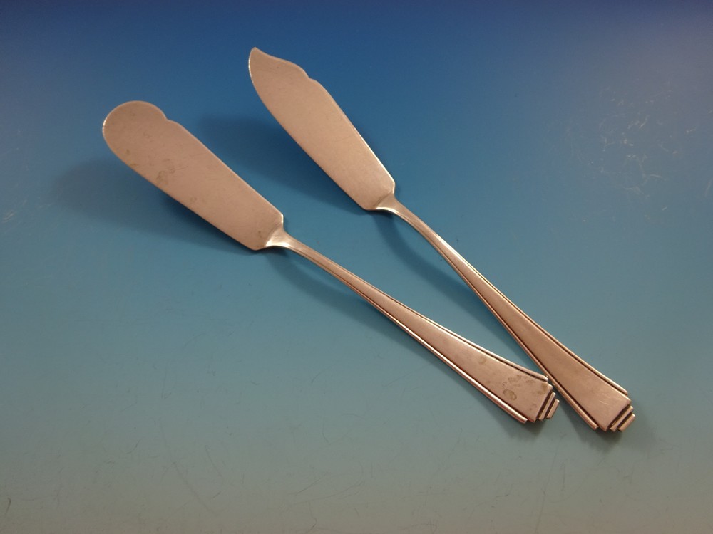 Pyramid by Lutz & Weiss German 800 Silver Dinner Flatware Set Service 58 PC Deco