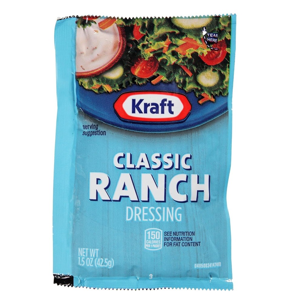 Convenient 60-Pack 1.5 oz Single Serve Ranch Dressing Packets by Kraft