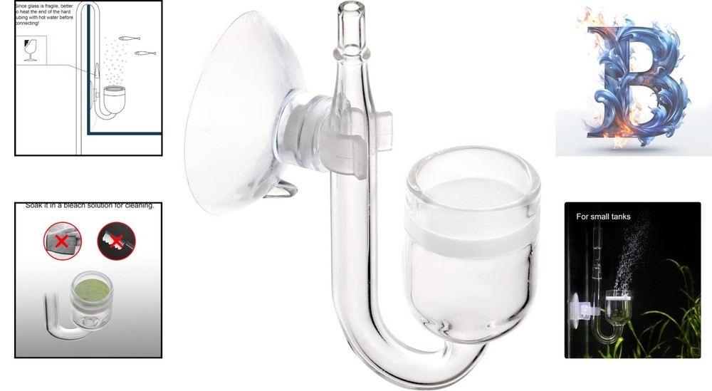 Elegant Glass CO2 Atomizer for Small Tanks - High Efficiency & Durability