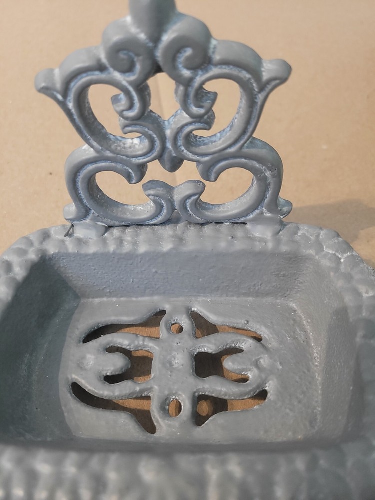 Vintage MCM Rustic Cast Iron Soap or Sponge Dish