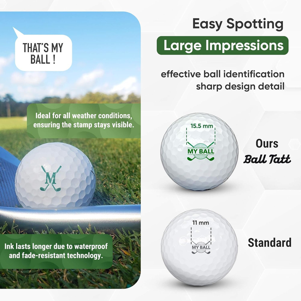 Golf Ball Stamp Personalized Monogram Initial Self-Inking Marker Quick Dry Perma