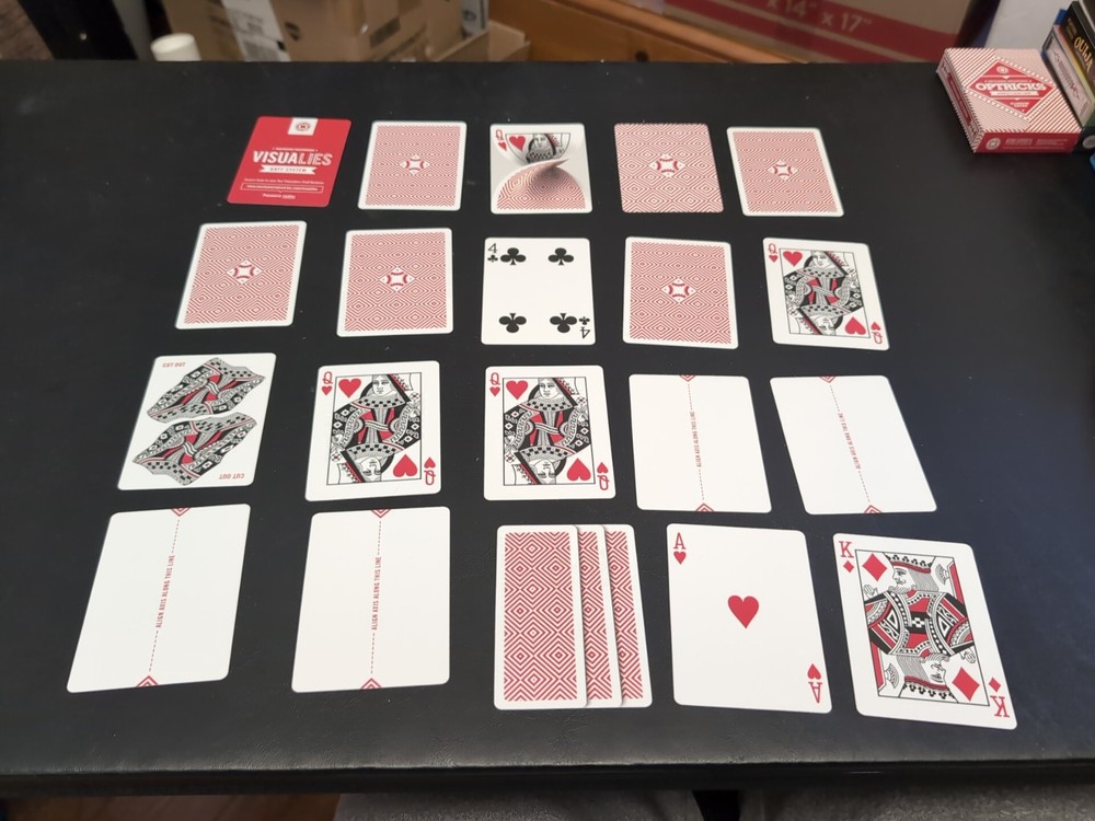 MECHANIC VISUALIES DECK OF PLAYING CARDS Gaff System Magic Trick Red