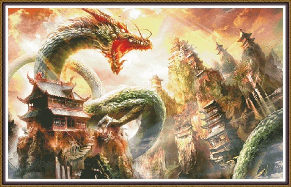 Chinese Dragon 1148 Chart Counted Cross Stitch Pattern Needlework