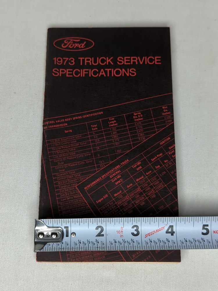 1973 FORD TRUCK SERVICE SPECIFICATIONS MANUAL FIRST PRINTING DEV 1972