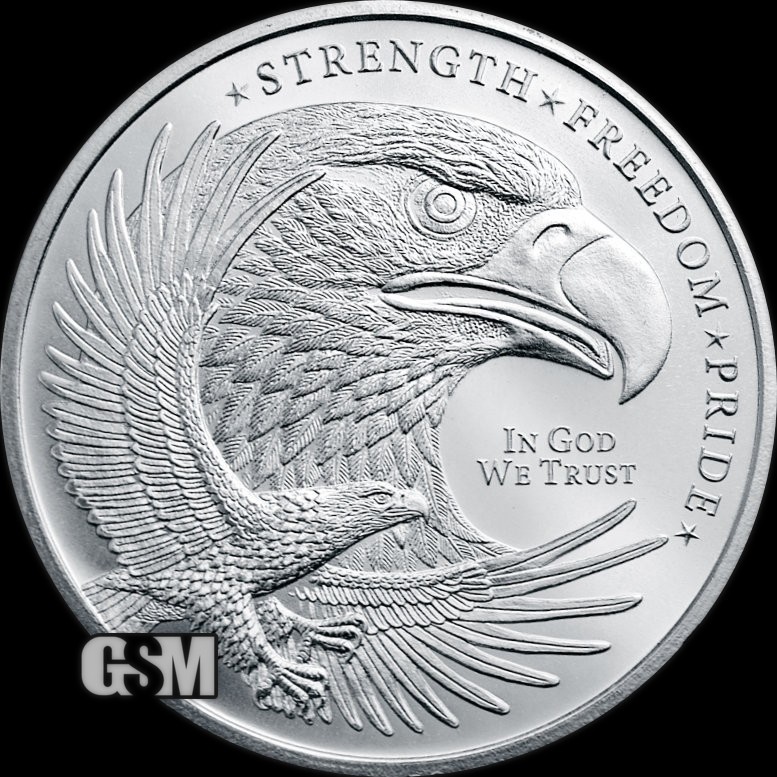 1/10 Oz Silver Round - GSM Flag / Eagle - 100% Mint Authentic (See Receipt)
