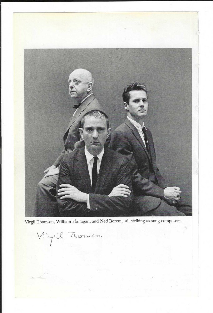 Virgil Thomson Signed Book Photo / Autographed American Composer