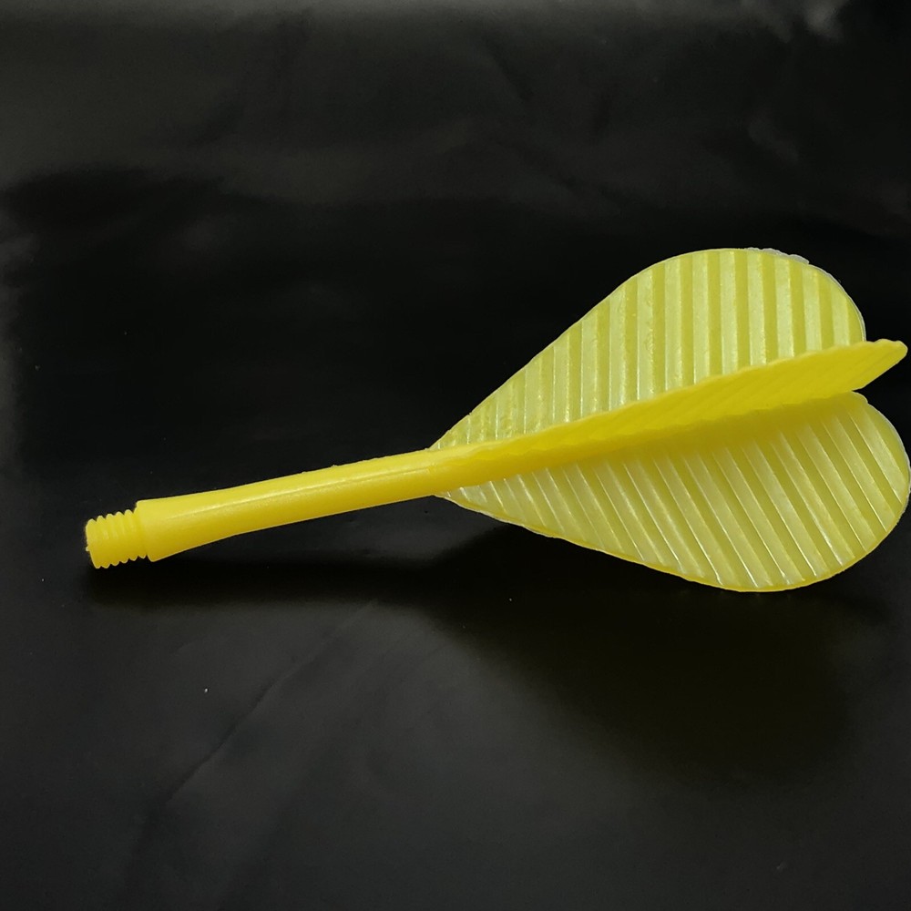 2BA YELLOW Bar Dart Crinkle Flights 3 Pack- NEW