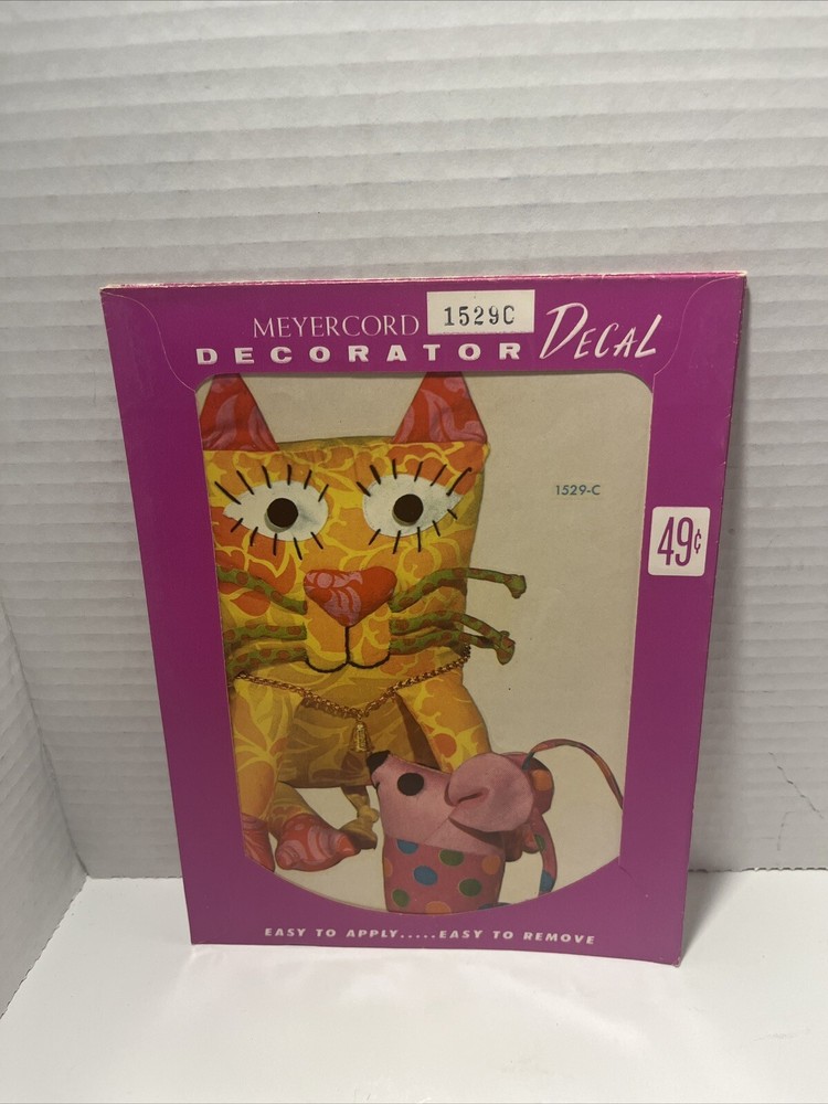 Vintage Meyercord Decal Transfer Patterns Cat & Mouse #1529C