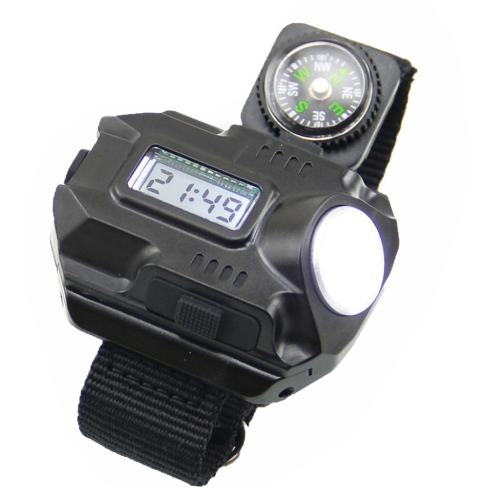 LED Wrist Watch Flashlight Torch Light USB Charging Rechargeable Flashlight E