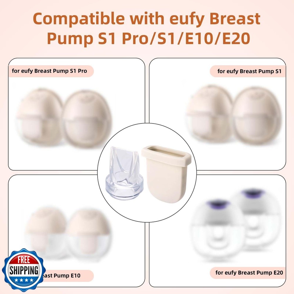 4pcs Breast Pump Parts for eufy, Includes 2pcs Silicone Diaphragms and 2pcs D