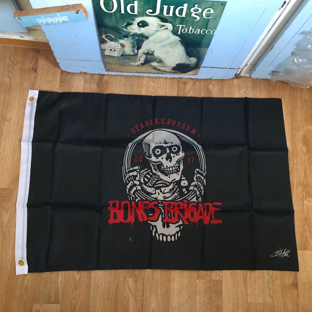 Bones Brigade Skateboard Flag Limited Signed Edition With Production Errors