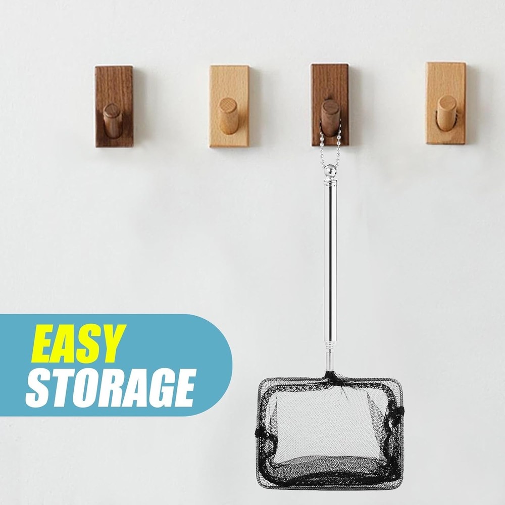 Compact Adjustable Fish Net with Long Handle - Perfect for Aquarium Maintenance