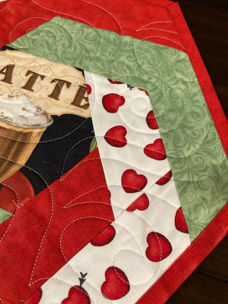 February Latte Love – Quilted Table Topper