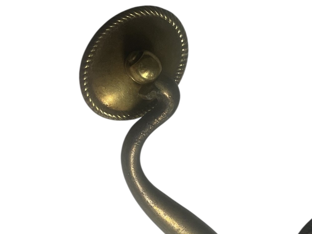 ANTIQUE BRASS CABINET CUPBOARD DRAWER BAIL DROP SWAN NECK PULL SWING HANDLE