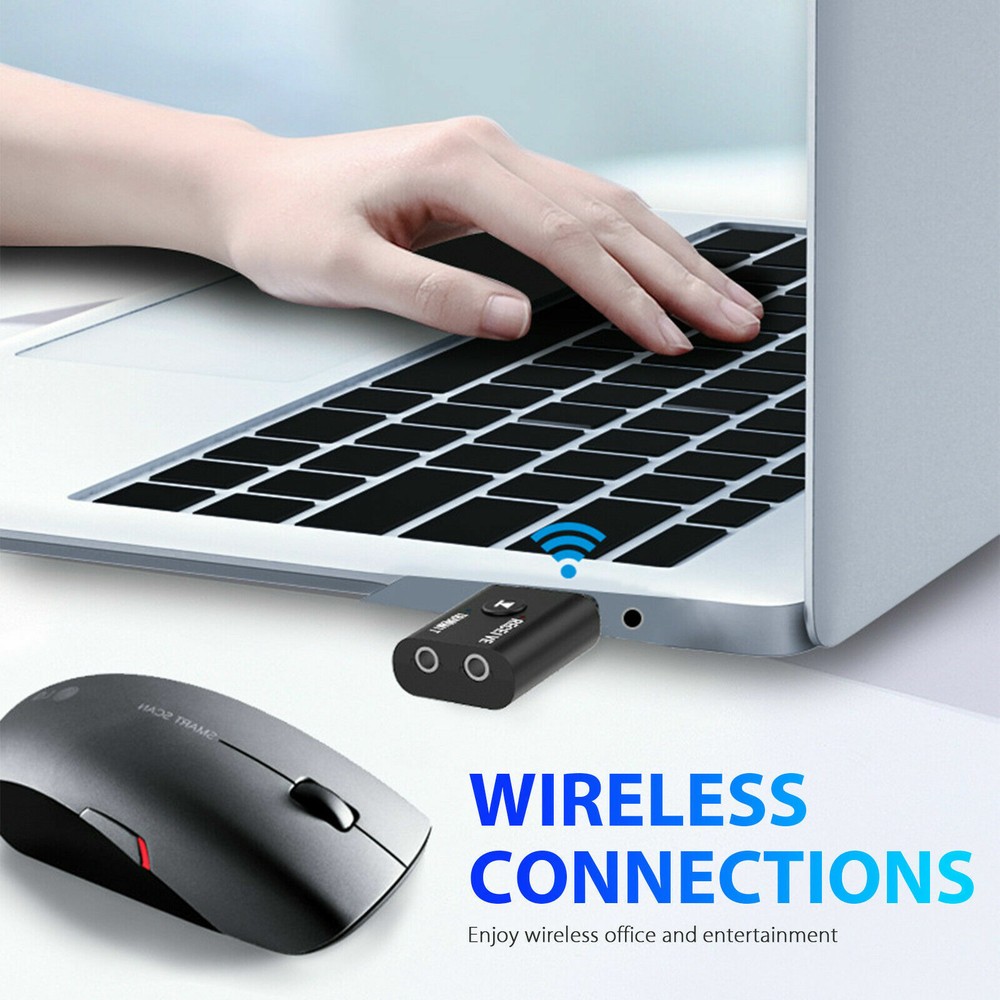2in1 Bluetooth Transmitter Receiver USB Wireless Stereo Audio Adapter Dongle PC