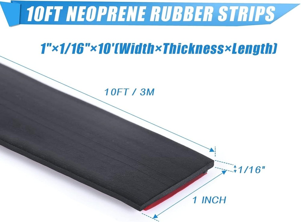 Adhesive Rubber Strips with Adhesive Backing Self Stick Neoprene Solid Rubber