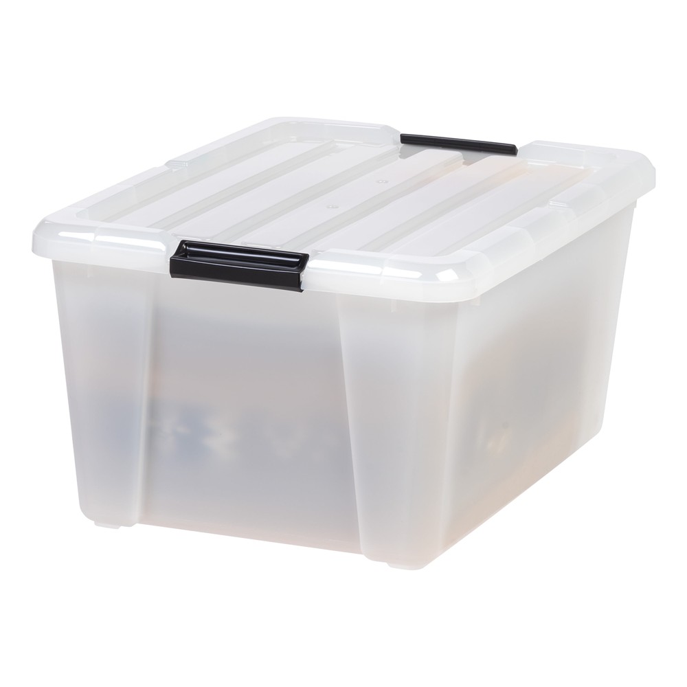 45-Qt Durable Plastic Storage Box Stackable Container Bin w/Latching Lids 4 Pack