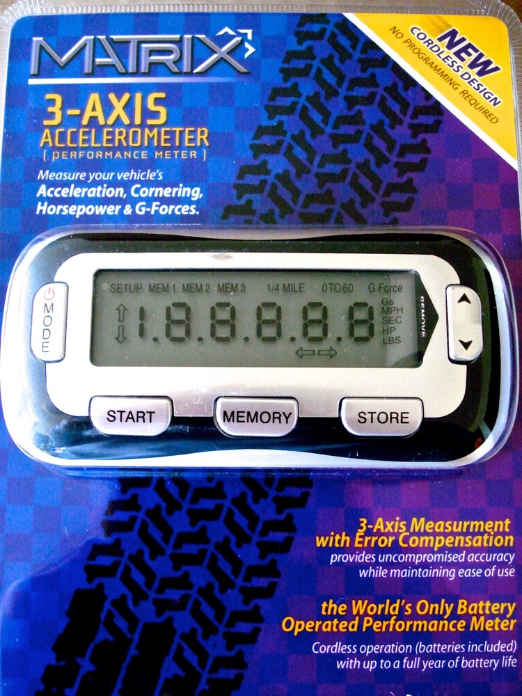 ACCELEROMETER Performance Meter G-Force Horsepower Race Data Collection—Wireless