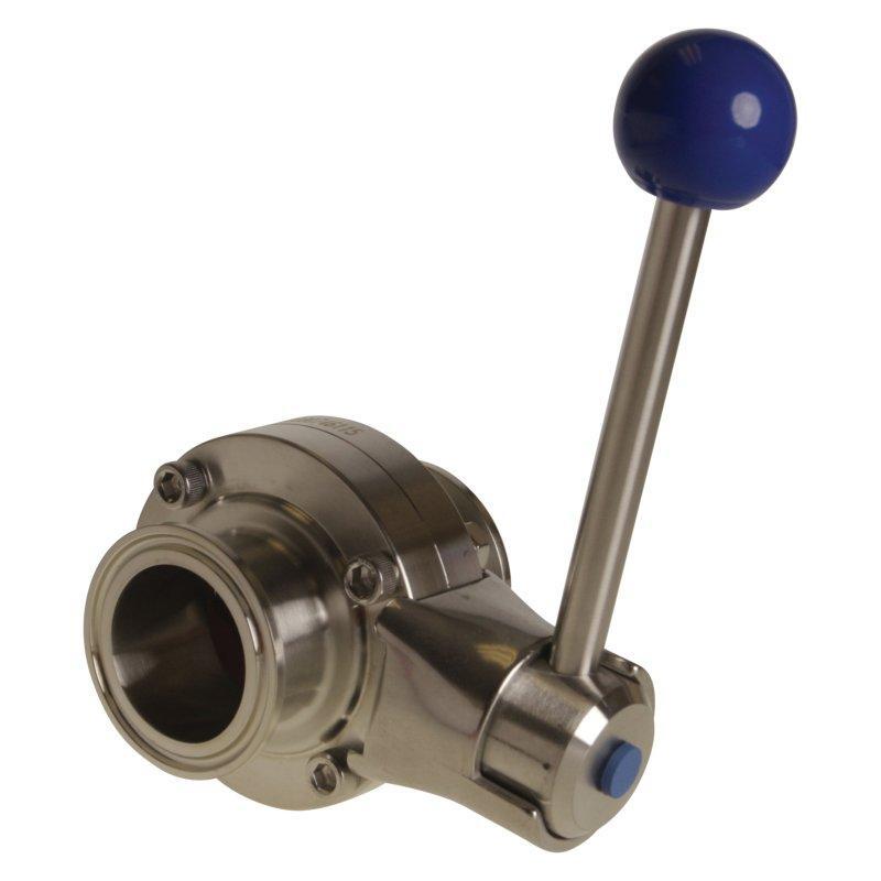 Butterfly Valve 5000 | Tri Clamp 1.5 inch Pull Handle SS304 / Silicone (2 Pack)
