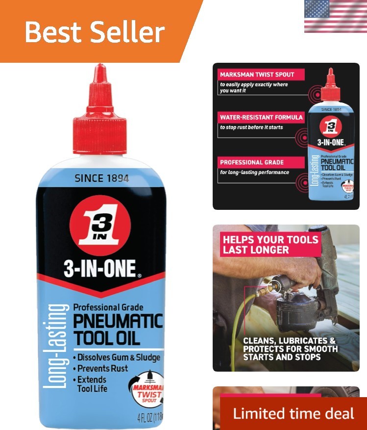 Professional Grade Pneumatic Tool Oil 4 OZ - Rust Prevention & Performance Boost