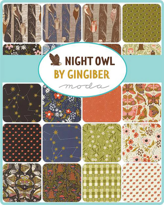 Moda - Night Owl Layer Cake by Gingiber 42 pcs
