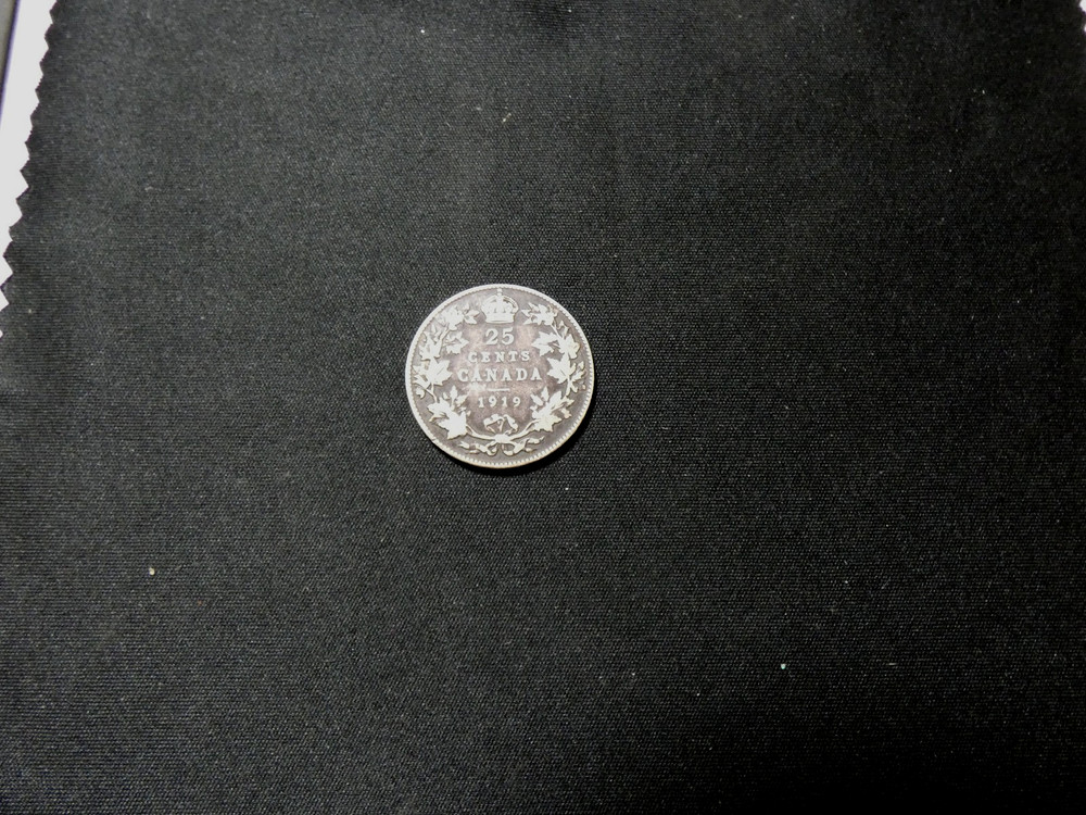 canada 1919 silver 25 cent coin.