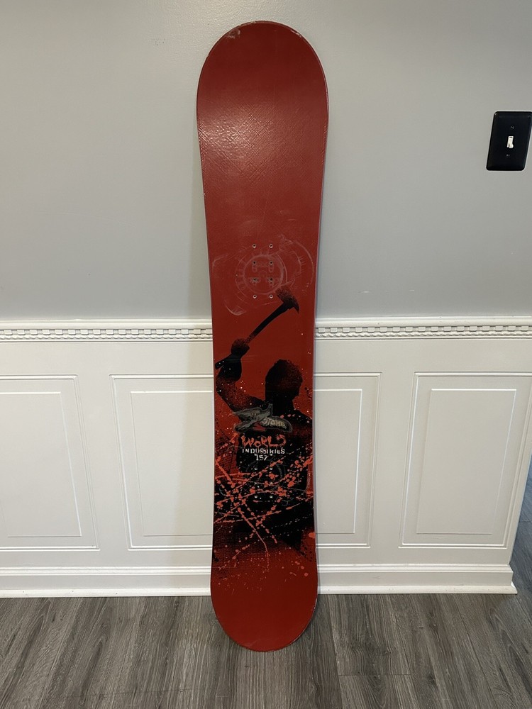 World Industries 157 Snowboard- Red With Hatchet Man